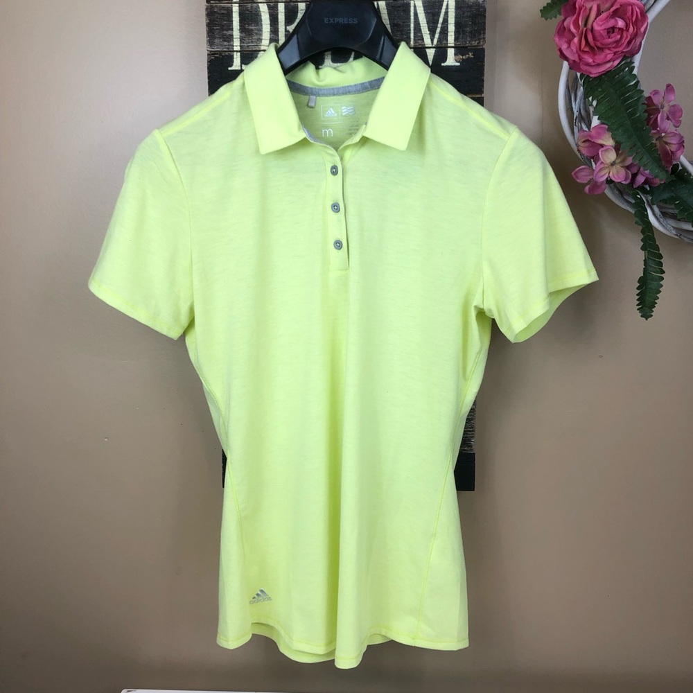 Addidas Clima-Lite Neon Green Polo Shirt Medium
